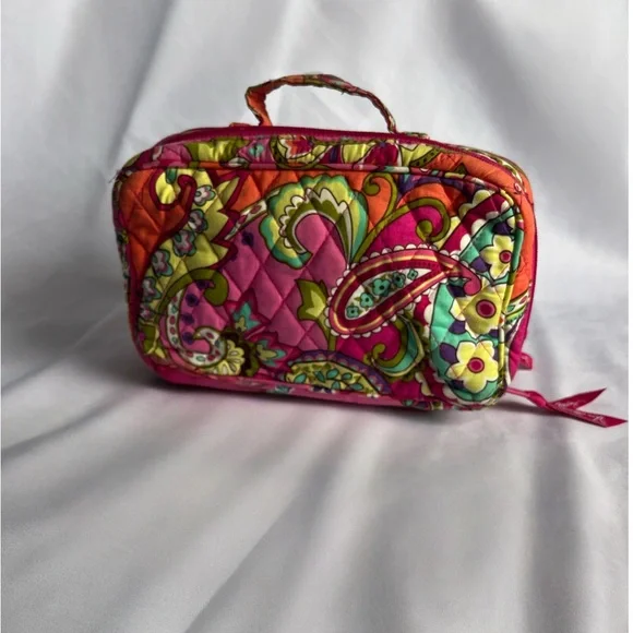 Vera Bradley Pink Swirls Quilted Women's cosmetic Bag organizer - Picture 3 of 9